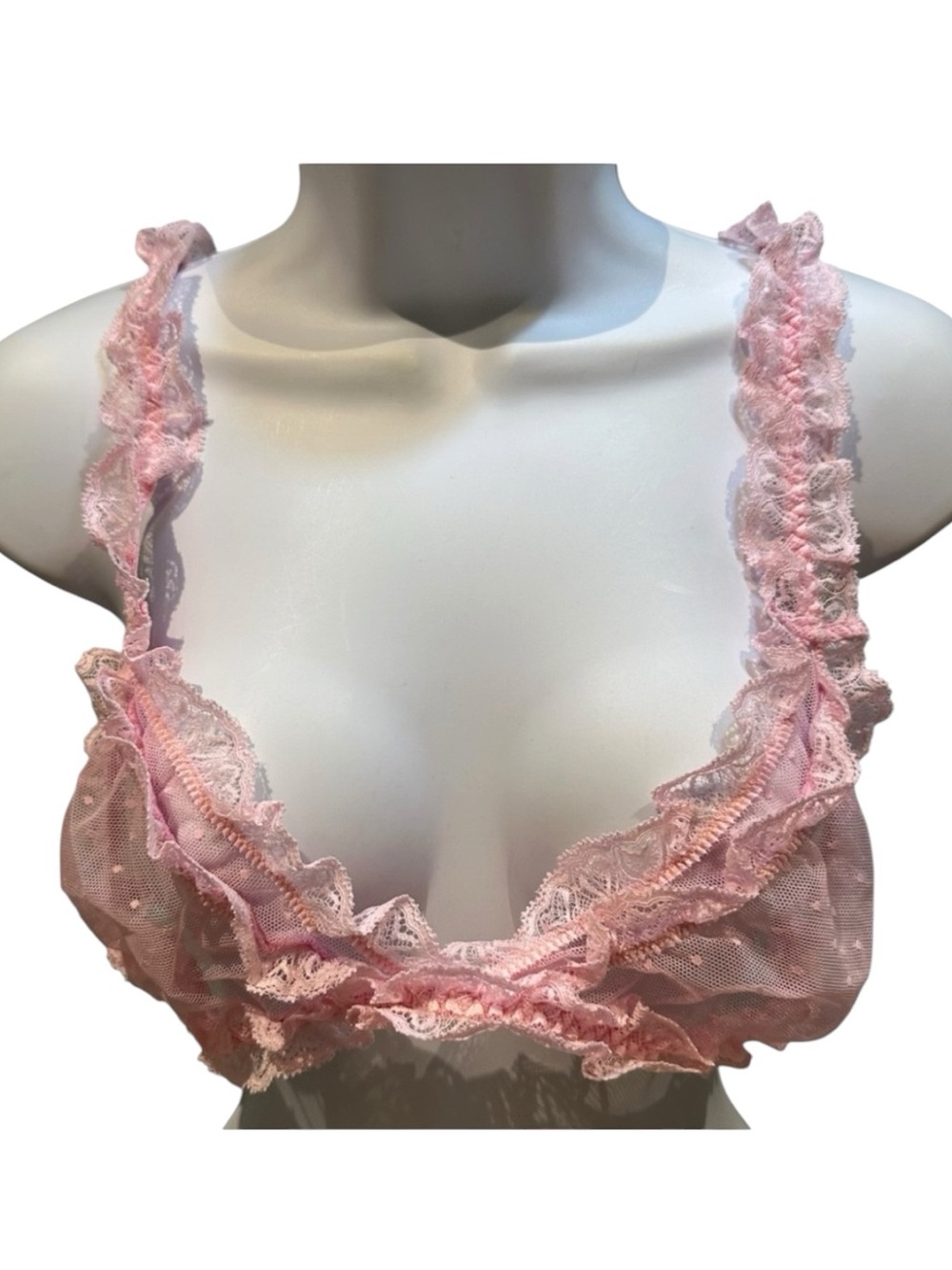 Free People | Heart to Heart Bralette Pink Lace Mesh | Small New with Tag